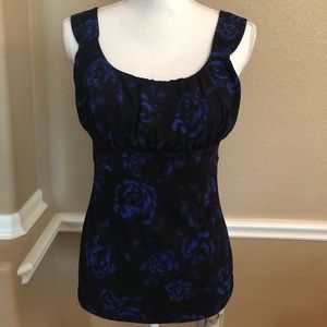 Ann Taylor black and blue top